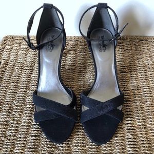 Coach and Four Black Ankle Strap Heels